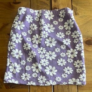 Girls Floral Purple Skirt